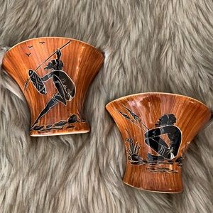 Tribal ceramic wall pocket aborigine Florenz 1970